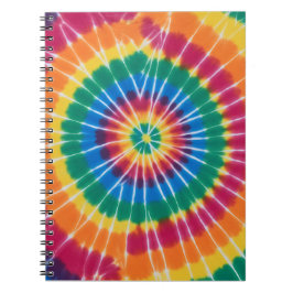 Espiral Caderno vibrante de cores com tie-dye