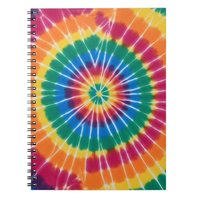 Espiral Caderno vibrante de cores com tie-dye (Frente)