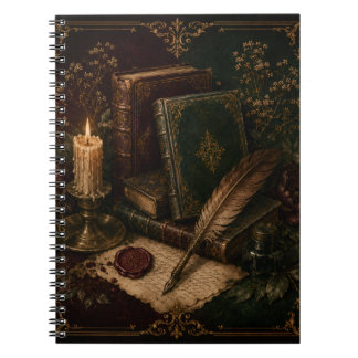 Espiral Caderno Vintage Dark Academia | Livros Antigos