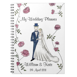 Espiral Caderno Wedding personalizado do planejador