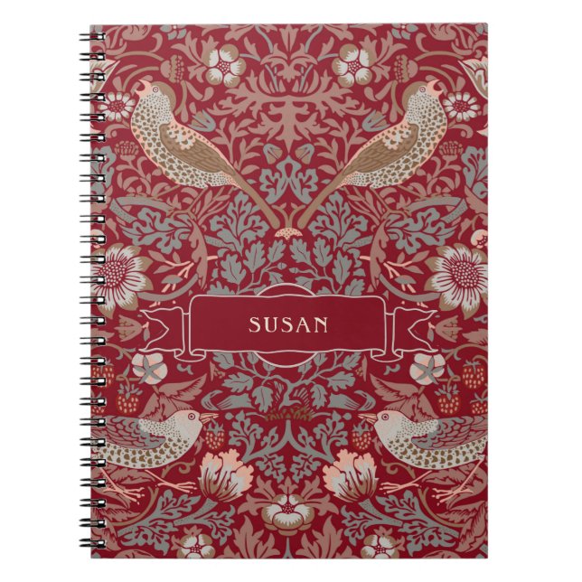 Espiral Caderno William Morris Strawberry Thief (Frente)