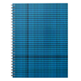Espiral Caderno Xadrez Turquesa (Oitenta Páginas Preto e B