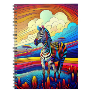 Espiral Caderno Zebra Safari Arco-Íris