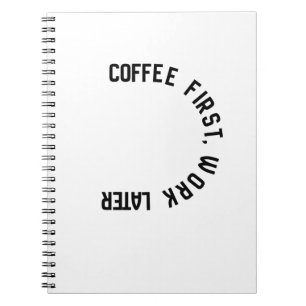 Espiral Café primeiro trabalho DEPOIS Caderno engraçado de