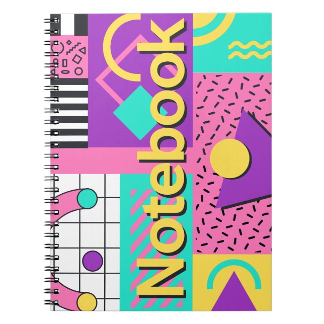 Espiral Capa de Caderno Retro Memphis (Frente)