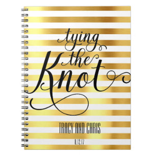 Espiral Casando branco e Dourado que Wedding o caderno