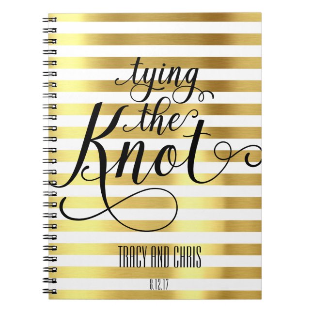 Espiral Casando branco e Dourado que Wedding o caderno (Frente)