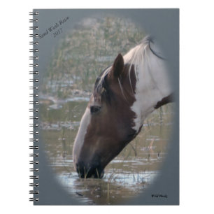 Espiral Cavalos selvagens do caderno da bacia de lavagem