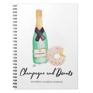Espiral Champagne e caderno da aguarela das rosquinhas