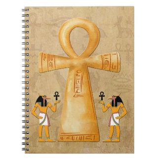 Espiral Chave Ankh da Vida no Caderno de Hieróglifos
