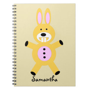 Espiral Coelho amarelo bonito caderno personalizado