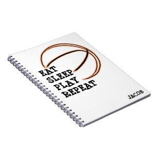 Espiral Coma o caderno do basquetebol da repetição do jo