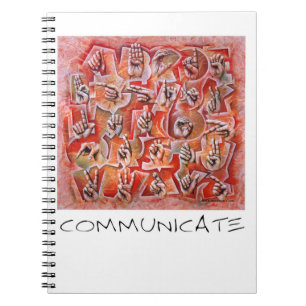 Espiral Comunique o caderno do linguagem gestual