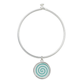 Espiral Concêntrica em Azul-Verde e Branco