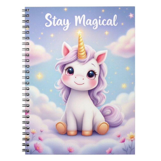 Espiral Continue Mágico - Caderno de Unicórnio para Crianç (Frente)