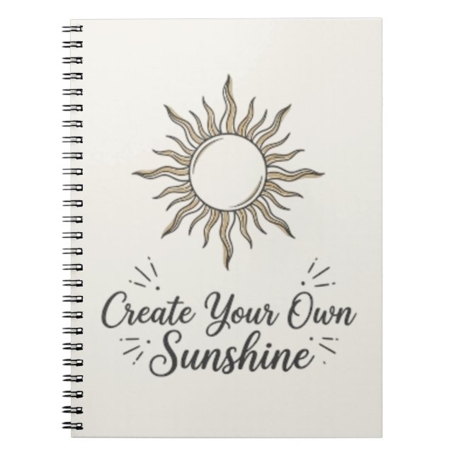 Espiral Crie Seu Próprio Caderno Sol Boho (Frente)