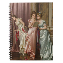 Espiral Damas Reggianini Lendo um Caderno de Carta