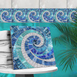 Espiral das ondas do mosaico - Azulejos do oceano<br><div class="desc">Espiral das ondas do mosaico - Azulejos do oceano</div>