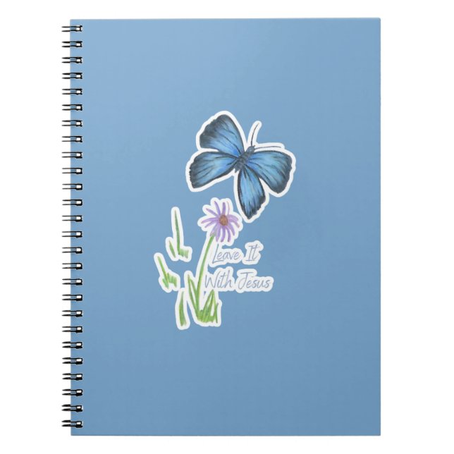 Espiral 🦋 Deixe com Jesus Caderno Borboleta ✝️ (Frente)