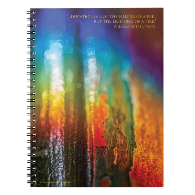 Espiral Design do espectro, para professores - caderno (Frente)