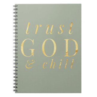 Espiral Deus da confiança e caderno da religião do frio