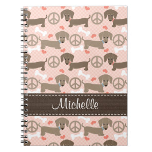 Espiral Diário do caderno do Dachshund dos Doxies do amor