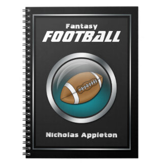 Espiral Esfera azul - caderno do futebol da fantasia