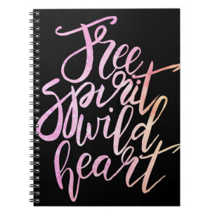 Espiral "Espírito livre, caderno inspirado do coração