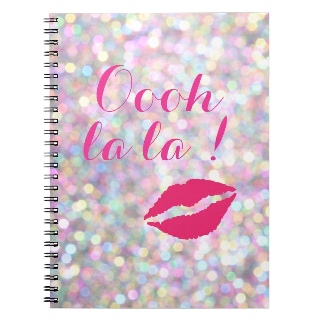 Espiral Esponteado "Oooh la la!" Caderno (Frente)