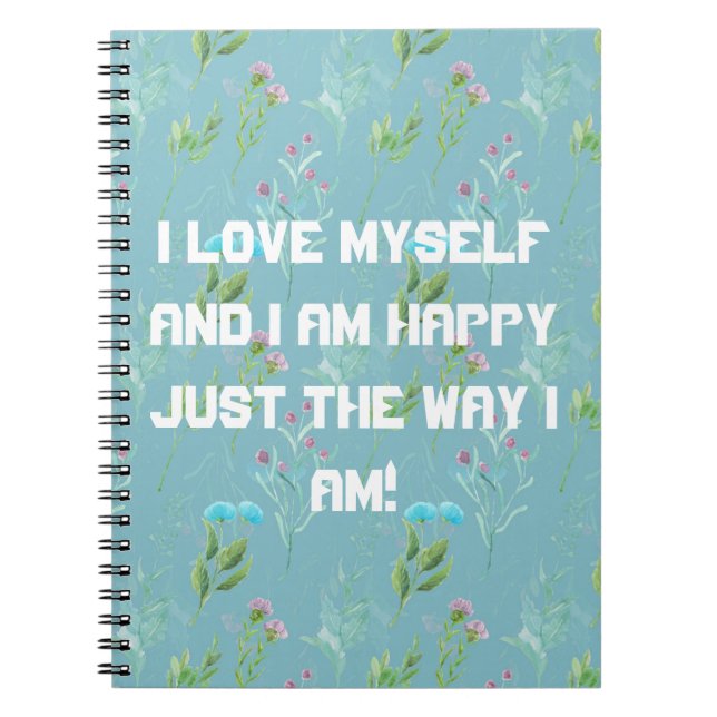 Espiral Eu amo a mim mesmo caderno (Frente)