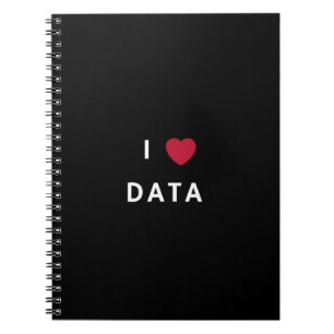 Espiral Eu amo o caderno preto dos dados - aperfeiçoe par
