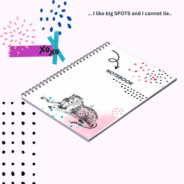 Espiral Eu Gosto de Caderno Leopardo de Grandes Manchas (Criador carregado)