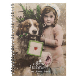 Espiral feliz natal caderno vintage de feriado