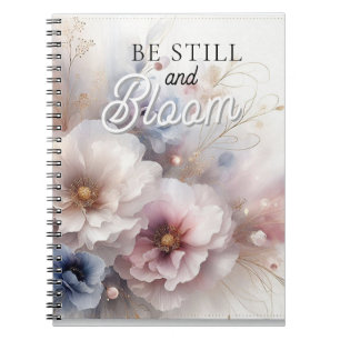 Espiral Fique Quieto e Floresça Caderno Floral Cristão