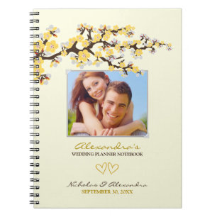 Espiral Flores de cerejeira que Wedding o caderno do