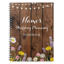 Espiral Flores selvagens do caderno que Wedding notas das