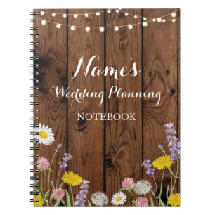 Espiral Flores selvagens do caderno que Wedding notas das