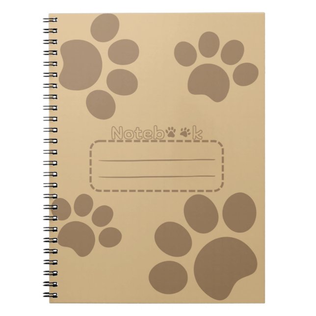 Espiral Folhas de gato - caderno marrom (Frente)
