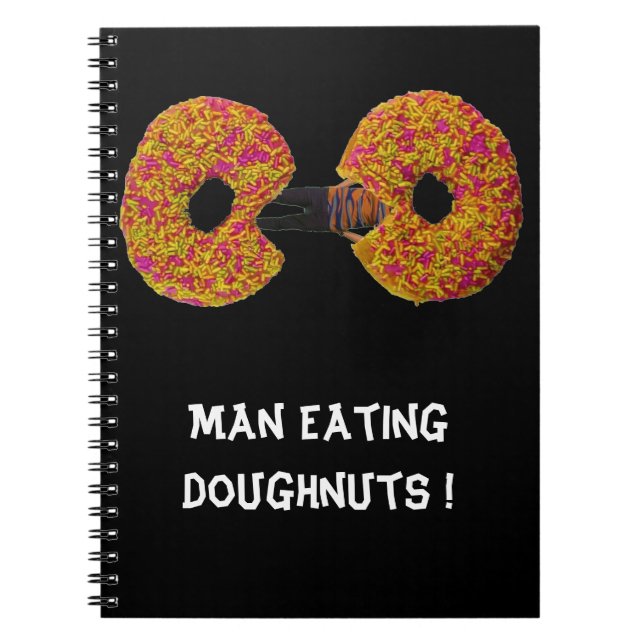 Espiral Homem Comendo Donuts !  Caderno (Frente)
