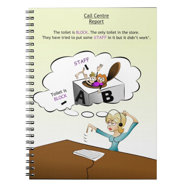 Espiral Humor do escritório - caderno (Frente)