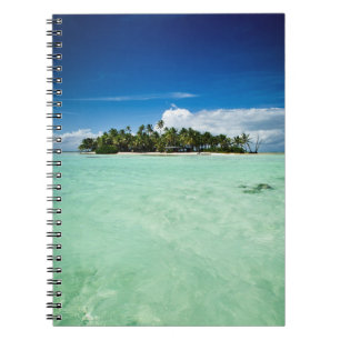 Espiral Ilha do Pacífico com caderno das palmeiras