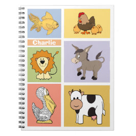 Espiral Ilustrações de animais: caderno personalizado de n