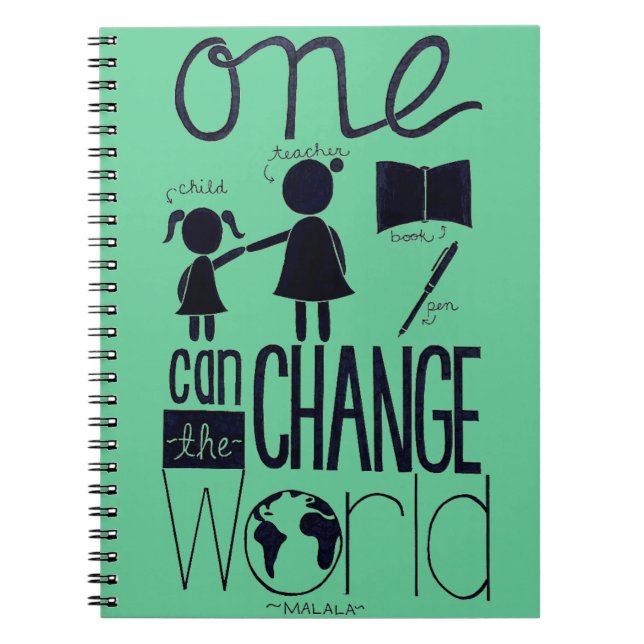 Espiral "Inspirado caderno de Malala" (Frente)