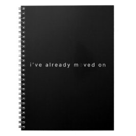 Espiral Já Mudei Para Caderno Preto Minimalista