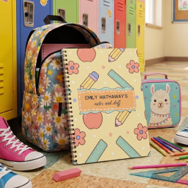 Espiral Lápis Fofo Régua Padrão Caderno Escolar 