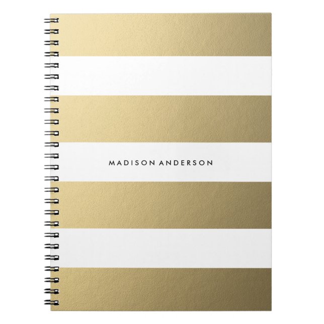 Espiral Listrado Dourado | Caderno (Frente)