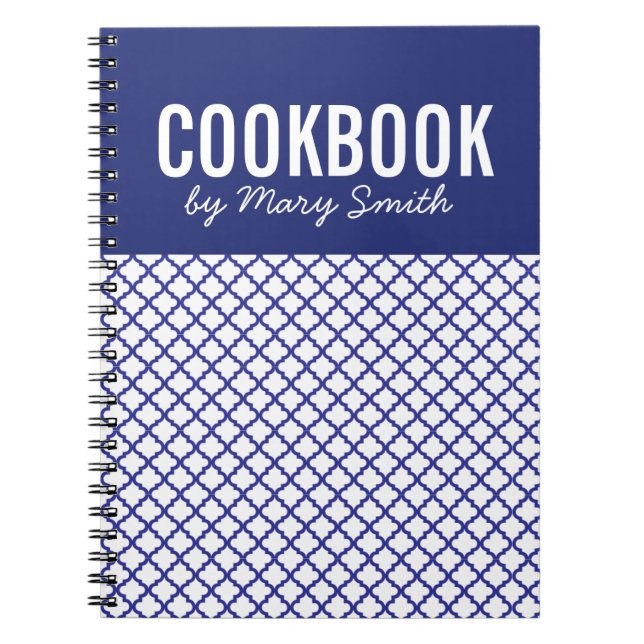 Espiral Livro de receitas azul com o caderno feito sob (Frente)