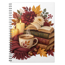 Livros Aconchegantes e Café Caderno de Outono
