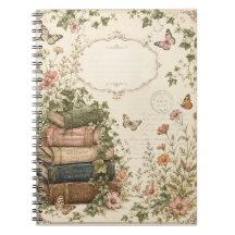 Livros Botânicos Vintage & Caderno Ivy Cottagecore