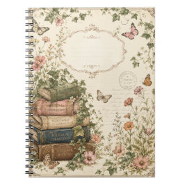 Espiral Livros Botânicos Vintage & Caderno Ivy Cottagecore